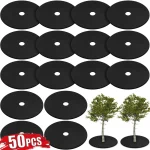 5 50 Non Woven Tree Cover Rings Round Protector Weed Fabric Degradable Plant Cover (New)