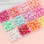 50 100 6 8 10mm AB Color Acrylic Beads Round Loose Spacer Beads for Jewelry Making (New)