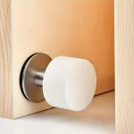 Durable Self Adhesive Rubber Door Stop with Metal Base Noise Reduction Wall Protector and Bumper (New)