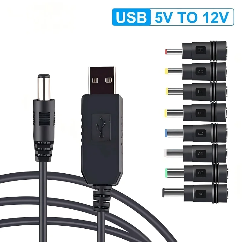 Sbbee323358dc438d88899073fae224eer 5V to 12V Cable Boost Converter with Eight Connectors, Suitable for WiFi Routers, (New) - Image 1