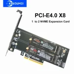 1 to 2xNVME Expansion Card le4.0 X8 for M.2 NVMe SSD  Motherboard (New)