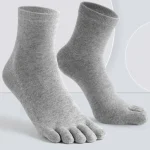 Five Finger Socks Mens Pure Cotton Five Toe Socks Sweat Absorbing Mid Tube (New)