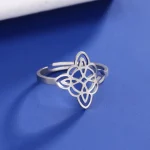 Skyrim Stainless Steel Women Witchcraft Witch Knot Ring Gold Color Adjustable Finger Rings (New)