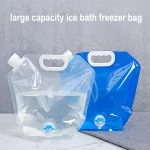 5 10L Foldable Drinking Water Bag Transparent Outdoor Camping Hiking Thickened Bag Big Capacity (New)