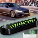 Mini Portable Car Accessory Phone Number Plate with Switch Temporary Parking Card Business (New)