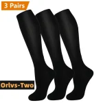 3 Pairs Lot Compression Socks Blood Circulation Running Anti Fatigue Recovery Cycling Travel Socks (New)