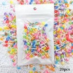 20 3D Kawaii Lollipop Design Nail Art Charms Acrylic Colorful Cartoon Resin Ornament (New)