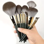Luxury 14 Piece Makeup Brush Set Professional Full Face & Eye Detail Brushes Super (New)