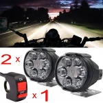 2 Motorcycle Led Headlight 12V High Bright Led Lights Lamp for Motorbike Moto (New)