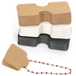 50 9x3.5cm Foldable Kraft Paper Packing Cards for DIY Jewelry Display Holders Handmade (New)