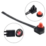 On Off Switch Push Button Switch Red black Rubber Cover Sturdy Waterproof With Leads Wire (New)