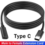 USB C Extension Cable Fast Charging Data Cables Type-C Male (New)