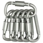 4 6 Carabiner Set For Key Camping Survival EDC Outdoor Keychain Clip Alloy Aluminum (New)