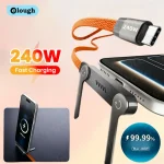 2 in 1 240w Built In Phone Stand Charging Cable USB C To USB C (New)
