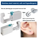2 4MMDisposable Sterile Ear Piercing Kit, Cartilage Tragus Helix Piercing Gun No Pain (New)
