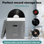 13 Inch Foldable Organizer Large Capacity Vinyl Record Storage Box with Lid Cotton (New)