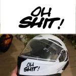 1 Funny Letters OH SHIT Motorcycle Stickers Waterproof for Motorbike Fuel Tank Helmet (New)