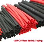 127 Black Red Heat Shrink Tubing 2:1 Assortment Polyolefin Tube Car Cable Sleeving (New)