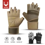 Half Finger Gym Gloves Weightlifting Dumbbell Training Anti Slip Fitness Gloves with Wrist Support (New)