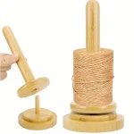 Portable Wooden Yarn Holder Wooden Yarn Organiser for Knitting and Crochet, Round Thread (New)