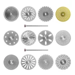 5 Dental Lab Polishing Diamond Discs Mandrel Double Side Coating Disk Dentist Rotary Cutting (New)