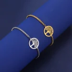Bracelet For Men Women Stainless Steel Bracelets Hollow Life Tree Pendant Classic Fashion (New)