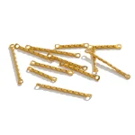 20 Stainless Steel Double Hole Twisted Rod Connectors for DIY Jewelry Necklace Findings (New)