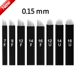 0.15mm 50 Laminas Nano Tebori Microblading Black 12 14 16 18 Flex U Shape Tattoo Needles (New)
