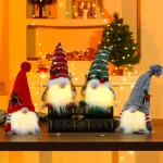 1~2 Gnome Christmas Decorations 30cm Light Up Christmas Gnomes Plush Doll Ornaments Knited (New)