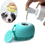 Bathroom Puppy Big Dog Cat Bath Massage Gloves Brush Soft Safety Silicone Pet (New)