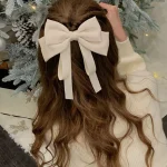 1 Fashion Solid Ribbons Bows Barrettes Hair Clips Hairpins For Women Girls Lady (New)