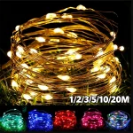 1 2 3 5 10 20M LED Lights Copper Wire String Lights USB Garland Fairy Lighting Strings for (New)