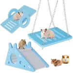 3 Hamster Play Toy Guinea Pig Seesaw Hamster Ladder Hanging Chain Swing Easy (New)