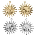 5 Pieces Gold Stainless Steel Sun Coconut Tree Pendant DIY Necklace Bracelet Earrings (New)