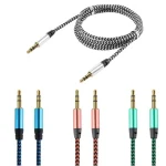 1m Nylon Jack Aux Cable 3.5 mm to 3.5mm Audio (New)