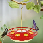 Hummingbird Feeder with 8 Feeding Hanging Bird Feeder Ant and Bee Proof Flower (New)