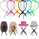 1 2 3 Folding Wig Stand Plastic Portable Hat Display Stand Adjustable Durable Barbershop Fashion (New)