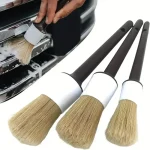 3 Car Exterior Interior Detail Brush Boar Hair Bristle Brushes for Car Cleaning (New)
