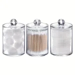 37623 Pack Plastic Cotton Swab Ball Pad Holder, 10 Oz Bathroom Organizer, Qtip (New)