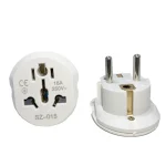 Universal Travel Adapter Converter 16A 250V with 2 Round Sockets EU Plug for (New)
