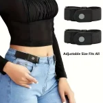 2 Set No Buckle Elastic Belt for Women Men Unisex Stretch Belt for (New)