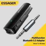 Essager Bluetooth 5.3 Adapter Transmitter Receiver Bluetooth AUX Wireless 3.5mm (New)