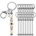 42469  Metal Beadable Keychain Bars Blanks for Beads Pendant Jewelry Charms DIY (New)