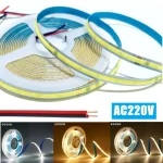 1 5m 220V Flexible Tape Lights Dimmable COB LED Strip Light Smart IC No (New)