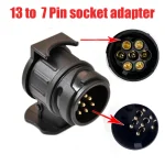 Durable 13 To 7 Pin Plug Adapter Trailer Connector 12V Towbar Towing Waterproof (New)