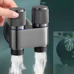 Zinc Alloy Angle Valve Wall Mount Toilet Washing Machine Tap One In Two (New)