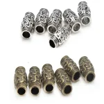 20 lot 3mm Hole Metal Tube Spacer Beads for Jewelry Making Big Hole Beads (New)