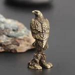 Handmade Eagle Ornament Vintage Copper Bird Figurine Sculpture Handmade Crafts Home Office Desk (New)