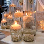 Clear Cylinder Glass Candle Holder Pillar High Borosilicate Glass Candle Holder Vase Wedding (New)