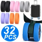 32 4 Silicone Wheel Protector Luggage Compartment Wheel Protect Cover Trolley Case Silent Caster (New)